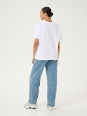 Kaffe 100% Cotton KAfin Relaxed Fit Flower Print White T-Shirt - Image 2 of 6