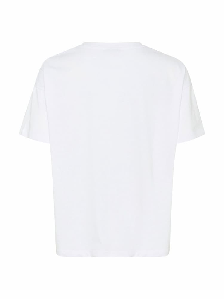 Kaffe 100% Cotton KAfin Relaxed Fit Flower Print White T-Shirt - Image 6 of 6