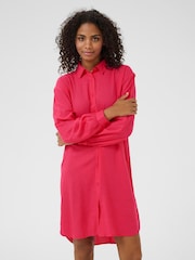 Kaffe Red KAmilia Knee Length Shirt Dress - Image 1 of 6