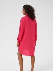 Kaffe Red KAmilia Knee Length Shirt Dress - Image 2 of 6