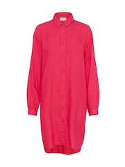 Kaffe Red KAmilia Knee Length Shirt Dress - Image 5 of 6