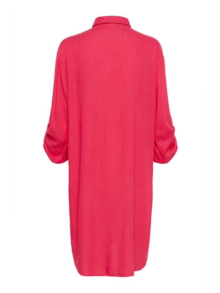 Kaffe Red KAmilia Knee Length Shirt Dress - Image 6 of 6