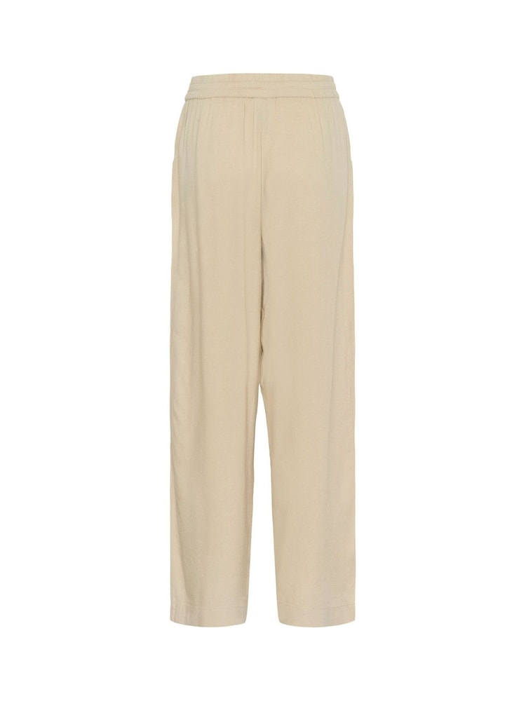 Kaffe Cream KAmilia High Waisted Long Wide Trousers - Image 2 of 2