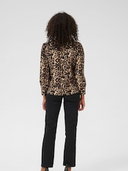 Kaffe Natural KAhannah Leopard Print Blouse - Image 3 of 6