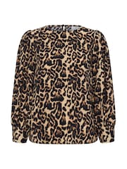 Kaffe Natural KAhannah Leopard Print Blouse - Image 5 of 6
