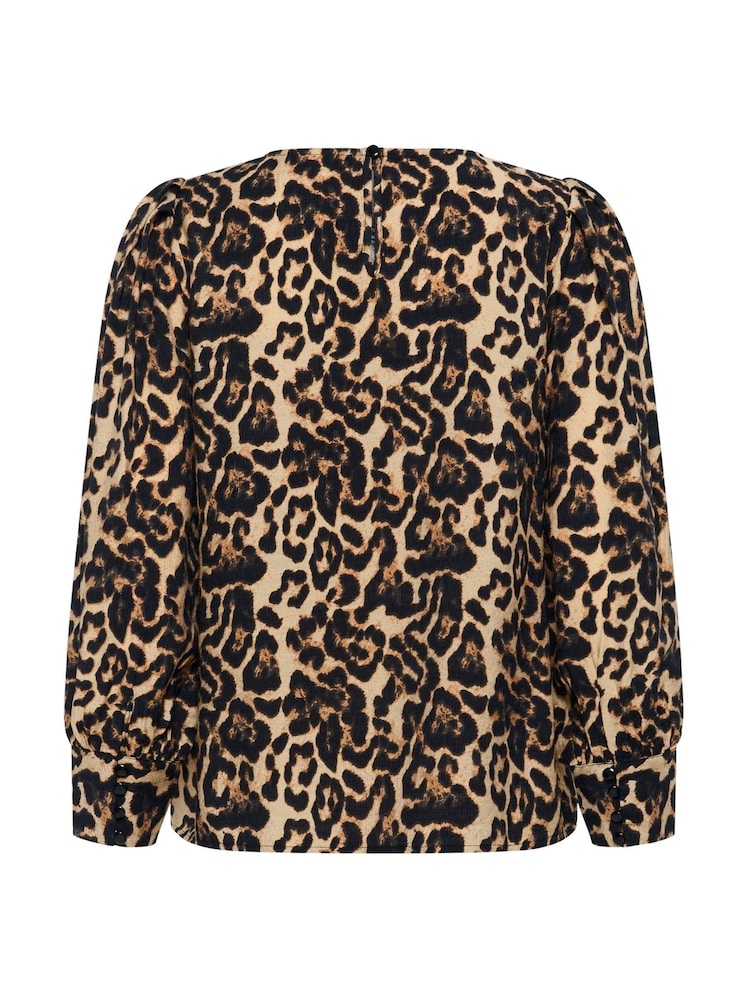 Kaffe Natural KAhannah Leopard Print Blouse - Image 6 of 6 Kaffe Natural KAhannah Leopard Print Blouse - Image 6 of 6