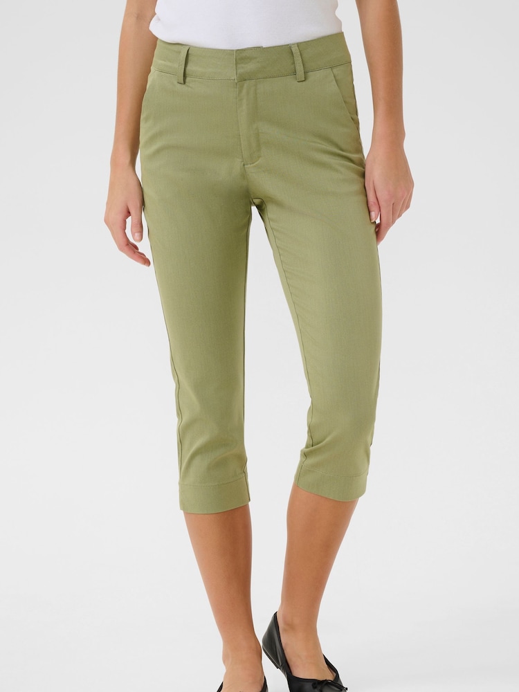 Kaffe Green KAlea Capri Cropped Trousers - Image 1 of 5 Kaffe Green KAlea Capri Cropped Trousers - Image 1 of 5