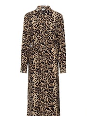 Kaffe Natural KAhannah Leopard Print Midi Dress - Image 4 of 5
