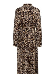 Kaffe Natural KAhannah Leopard Print Midi Dress - Image 5 of 5