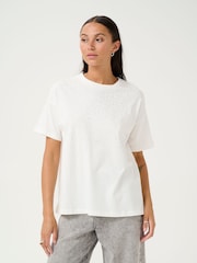Kaffe KAberisa Relaxed Short Sleeve White T-Shirt - Image 1 of 6