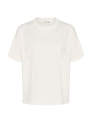 Kaffe KAberisa Relaxed Short Sleeve White T-Shirt - Image 5 of 6
