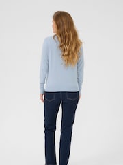 Kaffe Blue KAlizza Round Neck Knit Pullover Jumper - Image 2 of 6