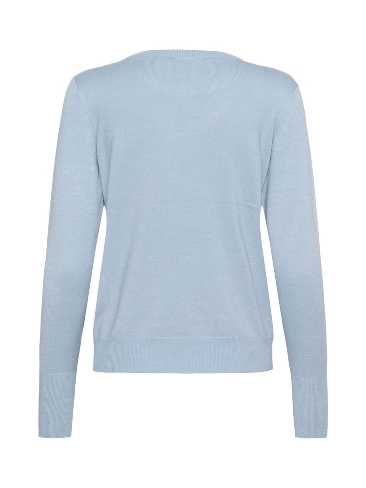 Kaffe Blue KAlizza Round Neck Knit Pullover Jumper - Image 6 of 6