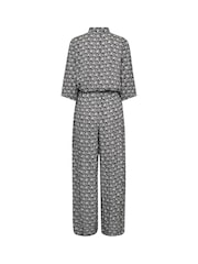 Kaffe KAsanne Plain Weave Printed Black Jumpsuit - Image 4 of 4