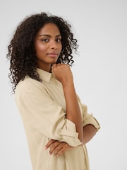 Kaffe Cream KAmilia Long Sleeve Shirt Dress - Image 4 of 6
