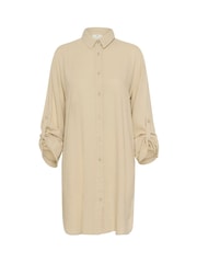 Kaffe Cream KAmilia Long Sleeve Shirt Dress - Image 6 of 6