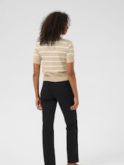Kaffe Grey KAlizza Short Sleeve Striped Cardigan - Image 3 of 5
