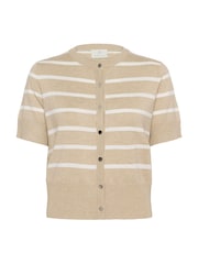 Kaffe Grey KAlizza Short Sleeve Striped Cardigan - Image 4 of 5