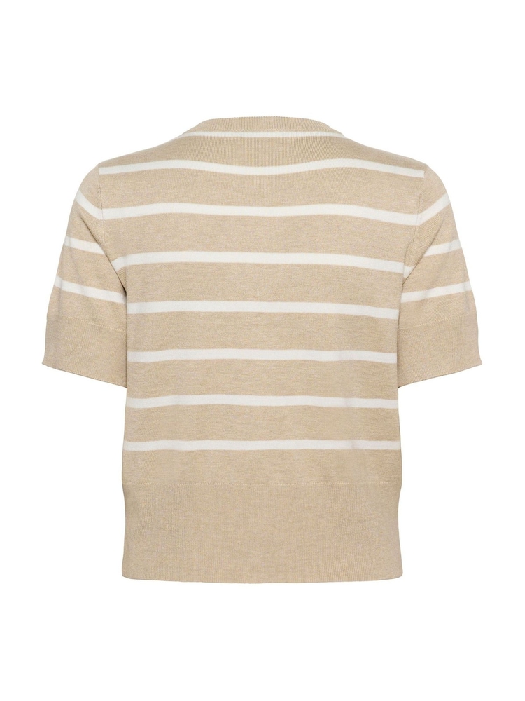 Kaffe Grey KAlizza Short Sleeve Striped Cardigan - Image 5 of 5