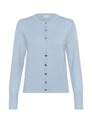 Kaffe Blue KAlizza Round Neck Fitted Cardigan - Image 5 of 6
