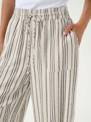 Kaffe Natural KAmilia High Waisted Long Wide Trousers - Image 4 of 6