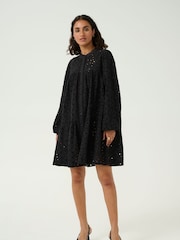 Kaffe KAsilinia Long Sleeve A-Line Mini Black Dress - Image 2 of 5