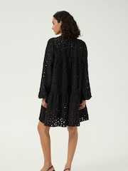 Kaffe KAsilinia Long Sleeve A-Line Mini Black Dress - Image 3 of 5