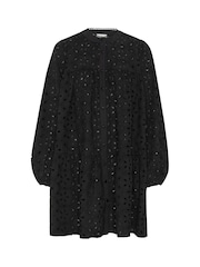 Kaffe KAsilinia Long Sleeve A-Line Mini Black Dress - Image 4 of 5