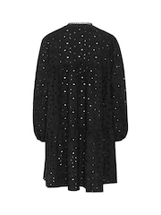 Kaffe KAsilinia Long Sleeve A-Line Mini Black Dress - Image 5 of 5