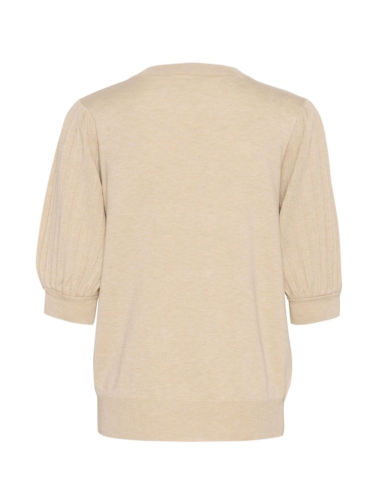 Kaffe Cream KAlone 1/2 Sleeve Knit Pullover Jumper - Image 6 of 6