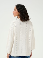 Kaffe KAlorri V-Neck Long Sleeve White Pullover Jumper - Image 2 of 6