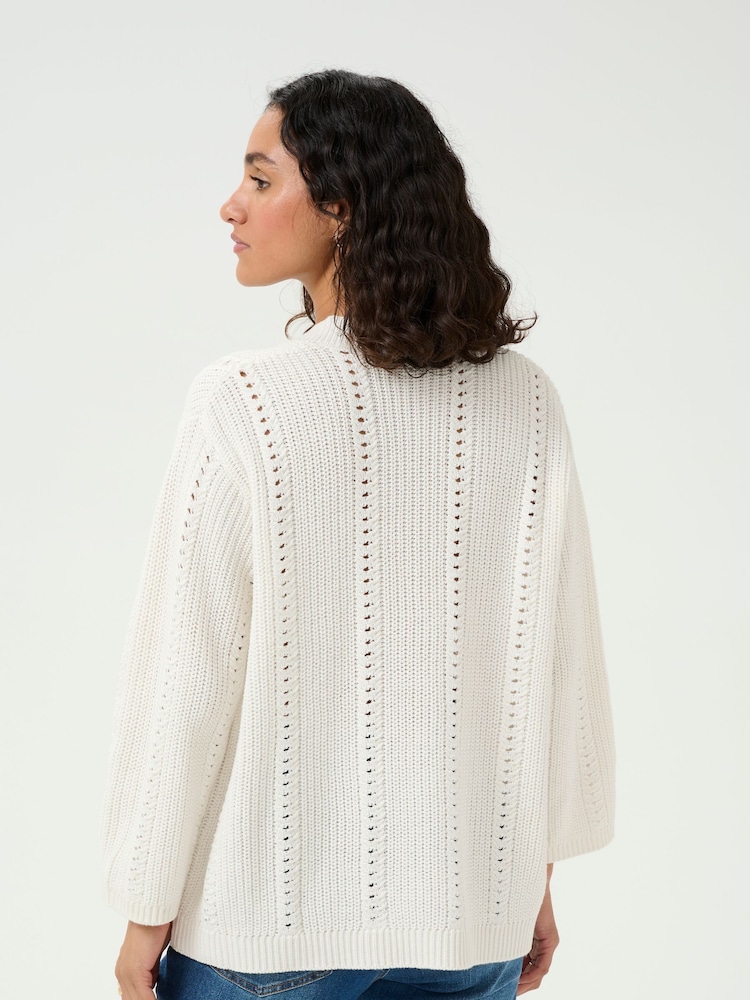 Kaffe KAlorri V-Neck Long Sleeve White Pullover Jumper - Image 2 of 6