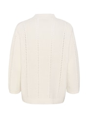 Kaffe KAlorri V-Neck Long Sleeve White Pullover Jumper - Image 6 of 6