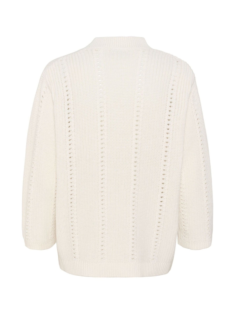 Kaffe KAlorri V-Neck Long Sleeve White Pullover Jumper - Image 6 of 6