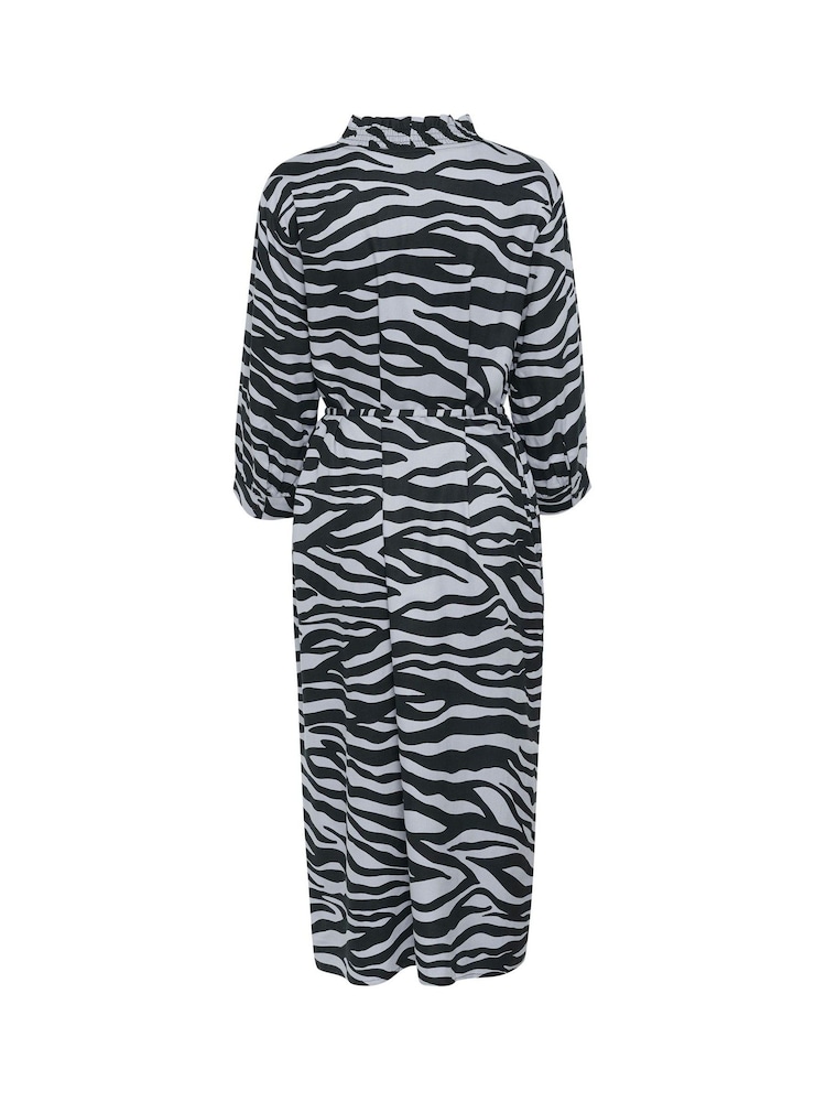 Kaffe Blue KAolga Long Sleeve Midi Shirt Dress - Image 5 of 5