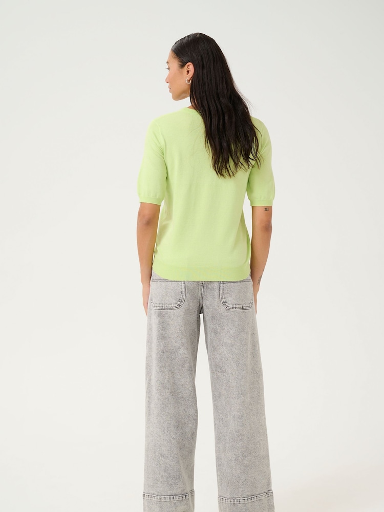Kaffe Green KAlizza Round Neck jumper - Image 2 of 6