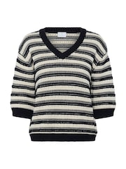 Kaffe KAstine Pullover V-neck Loose Sleeves Black Jumper - Image 4 of 5