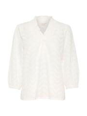 Kaffe KAvictoria V-Neck 3/4 Sleeve 100% Cotton White Blouse - Image 4 of 5
