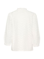 Kaffe KAvictoria V-Neck 3/4 Sleeve 100% Cotton White Blouse - Image 5 of 5