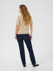 Kaffe Grey KAlizza V-Neck Short Sleeve Pullover Jumper - Image 2 of 6