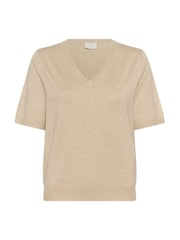 Kaffe Grey KAlizza V-Neck Short Sleeve Pullover Jumper - Image 5 of 6