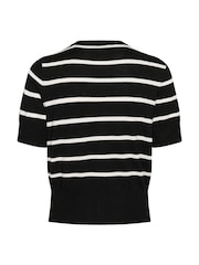 Kaffe KAlizza Short Sleeve Striped Black Cardigan - Image 6 of 6