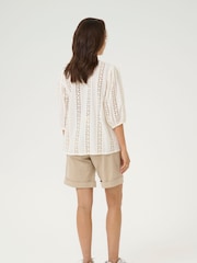 Kaffe KArandy 3/4 Sleeve Woven 100% Cotton White Blouse - Image 2 of 6