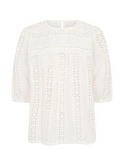 Kaffe KArandy 3/4 Sleeve Woven 100% Cotton White Blouse - Image 5 of 6