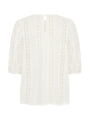 Kaffe KArandy 3/4 Sleeve Woven 100% Cotton White Blouse - Image 6 of 6