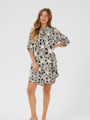 Kaffe KAhildur Floral Print Amber Black Shirt Dress - Image 1 of 5