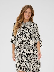 Kaffe KAhildur Floral Print Amber Black Shirt Dress - Image 2 of 5