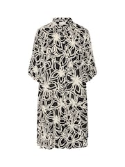 Kaffe KAhildur Floral Print Amber Black Shirt Dress - Image 4 of 5