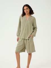 Kaffe Green KAmilia V-Neck Long Sleeve Blouse - Image 3 of 7