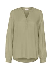 Kaffe Green KAmilia V-Neck Long Sleeve Blouse - Image 7 of 7